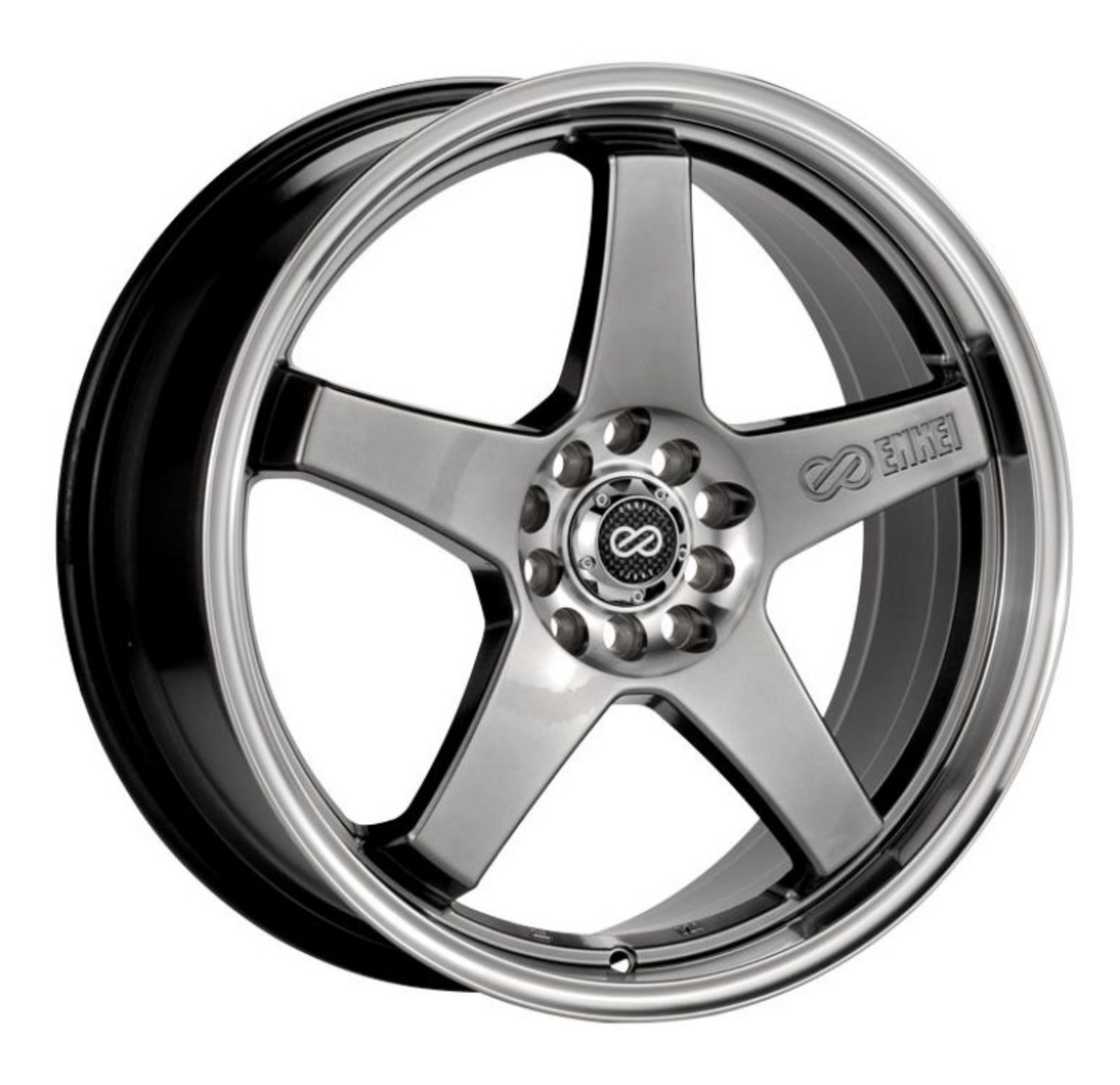 Picture of Enkei EV5 18x7-5 5x105-110 38mm Offset 72-6 Bolt Diameter Hyper Black w- Machined Lip Wheel