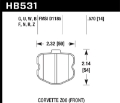 Picture of Hawk 10-12 Chevy Corvette Grand Sport - 06-12 Corvette Z06 Front DTC-70 Race Brake Pads