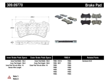 Picture of StopTech Performance Porsche Brake Pads