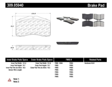 Picture of StopTech Performance 92-98 Porsche 911 Front Brake Pads