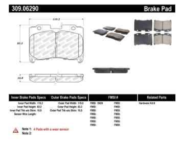 Picture of StopTech Performance 5-93-98 Toyota Supra Turbo Front Brake Pads