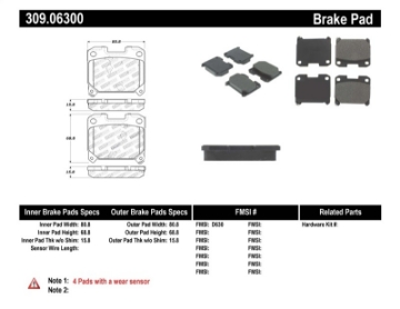 Picture of StopTech Performance 5-93-98 Toyota Supra Turbo Rear Brake Pads
