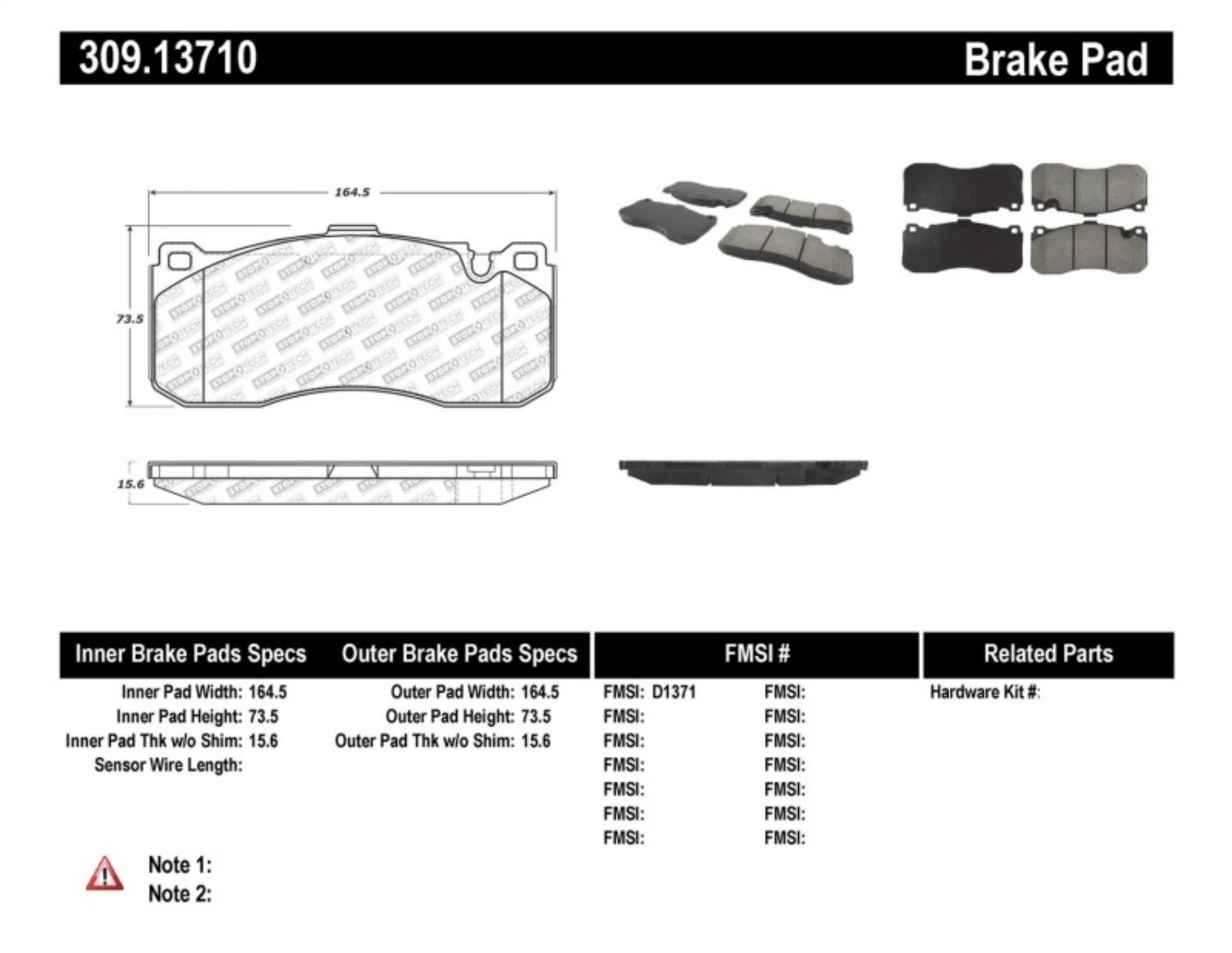 Picture of StopTech Performance 08-09 BMW 128i-135i Coupe Front Brake Pads