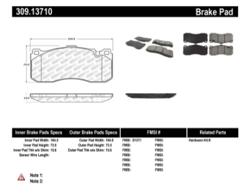 Picture of StopTech Performance 08-09 BMW 128i-135i Coupe Front Brake Pads