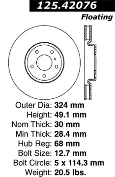 Picture of Stoptech 6-02-08 350z- 8-02-04 G35 w- Brembo Front CRYO-STOP Rotors