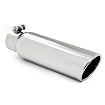 Picture of MBRP Universal Tip 3-5in OD 2-5in Inlet 12in L Angled Cut Rolled End Clampless No-Weld T304