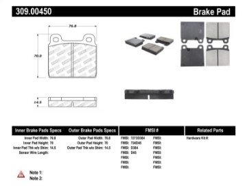 Picture of StopTech Performance 75-95 Alfa Romeo 2000 Spider-Graduate-Veloce Front Brake Pads