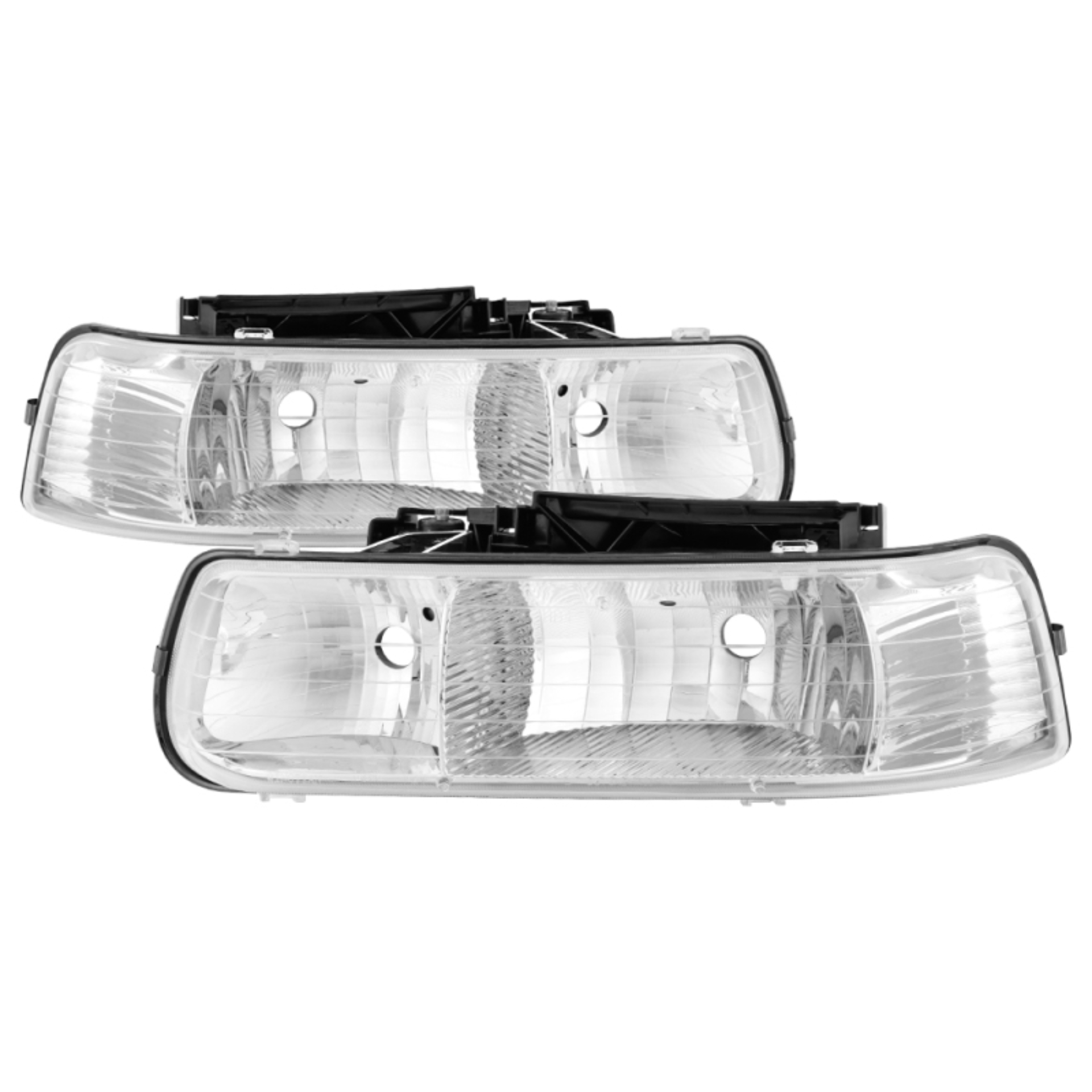 Picture of xTune Chevy Tahoe 00-06 Amber Crystal Headlights Chrome HD-JH-CSIL99-C