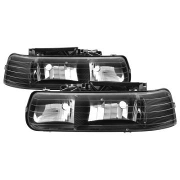 Picture of xTune Chevy Tahoe 00-06 Amber Crystal Headlights Black HD-JH-CSIL99-BK