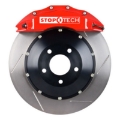 Picture of StopTech 05-10 Mustang GT S197 Front BBK w- Red ST-60 Calipers Slotted 355x32mm Rotors-Pads-SS Lines