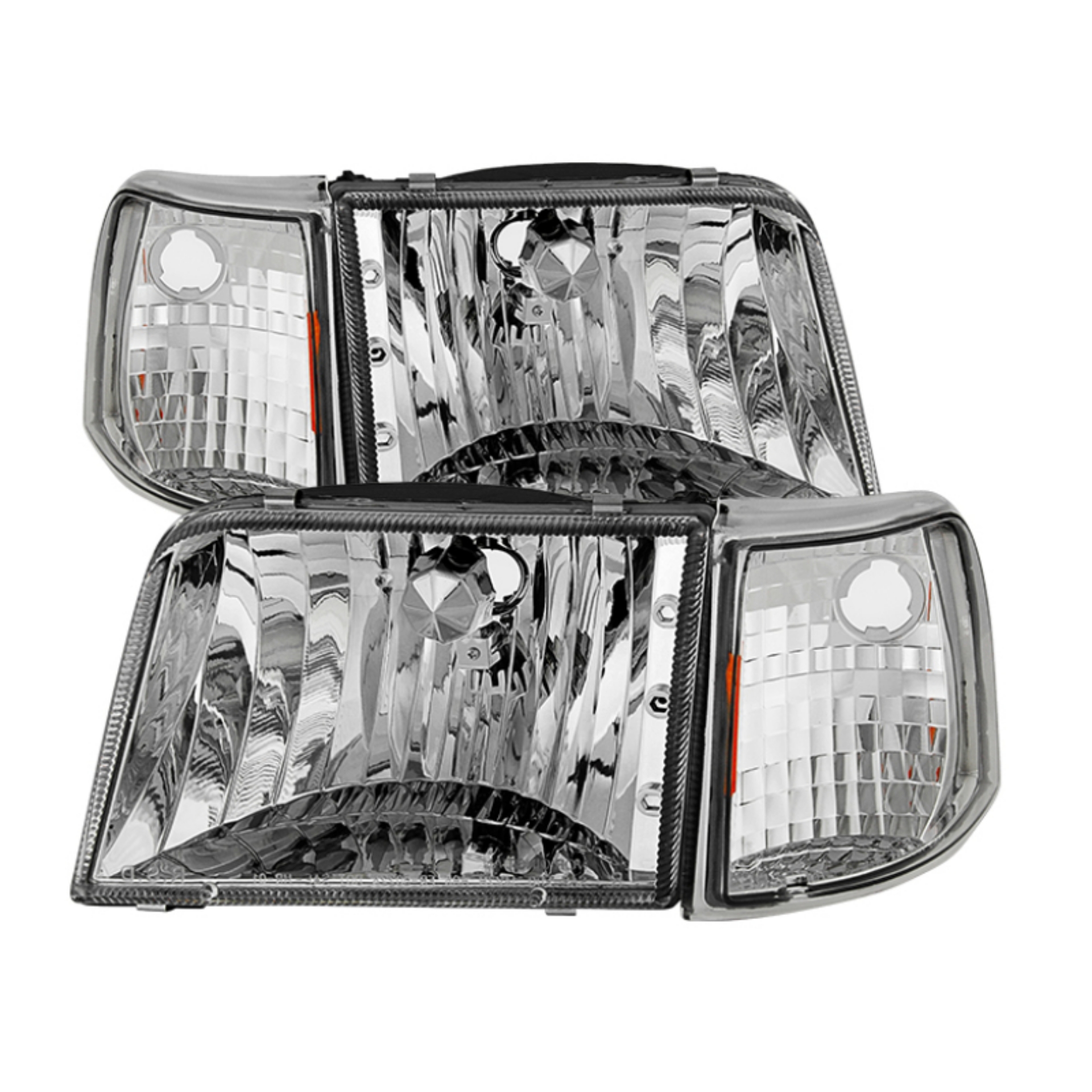 Picture of xTune Ford Ranger 93-97 Crystal Headlights w- Corner Lights 4pcs Sets Chrome HD-JH-FR93-SET-C