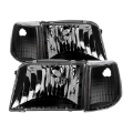 Picture of xTune Ford Ranger 93-97 Crystal Headlights w- Corner Lights 4pcs Sets Black HD-JH-FR93-SET-BK