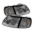 Picture of xTune Ford F150 97-03 Crystal Headlights w- Clear LED Corners Chrome HD-ON-FF15097-LED-SET-C
