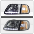 Picture of xTune Ford F150 97-03 Crystal Headlights w- Clear LED Corners Smoke HD-ON-FF15097-LED-SET-SM