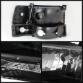 Picture of xTune Ford F150-Bronco 92-96 Headlights w-Corner Bumper 6pcs Amber- Black HD-JH-FB92-SET-AM-BK