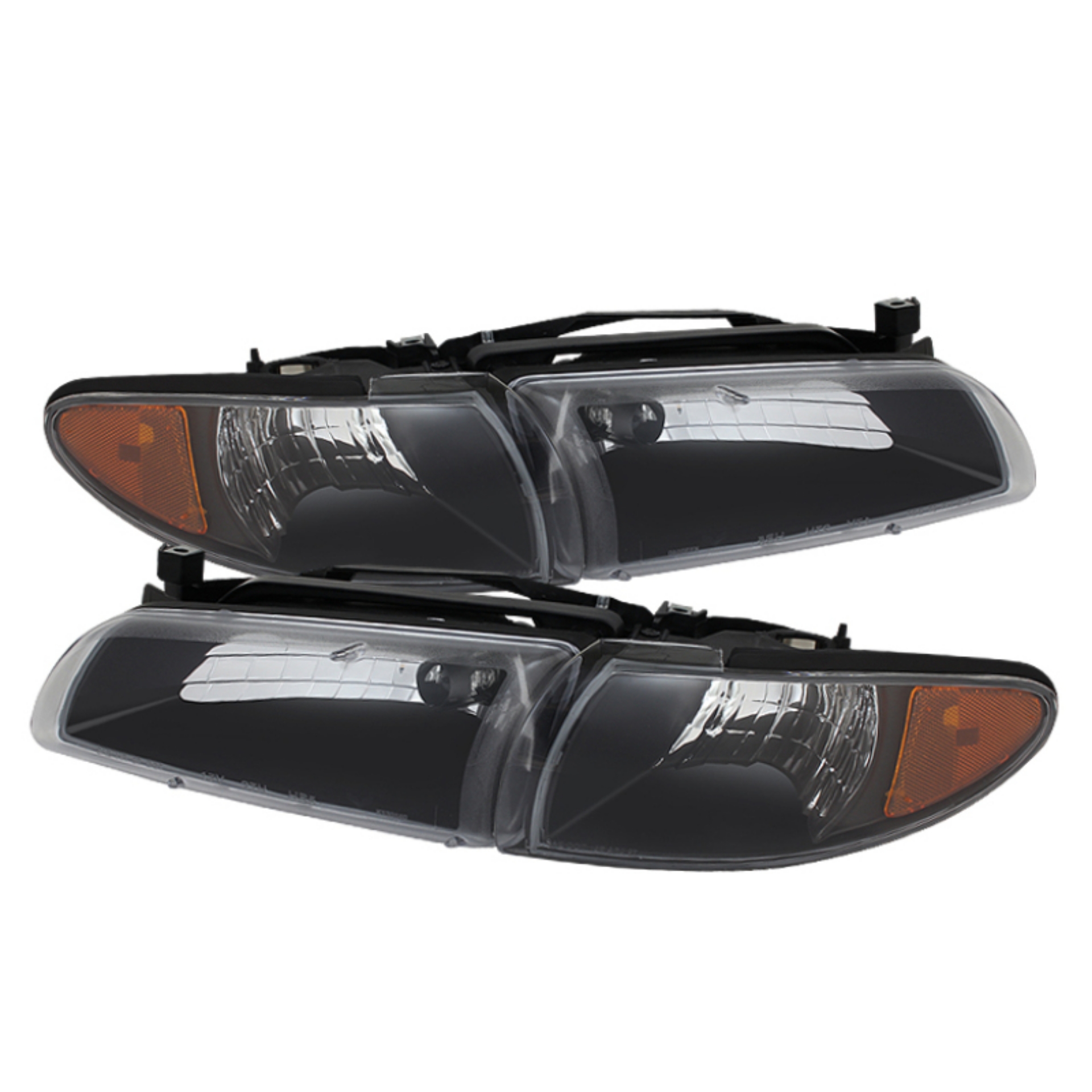 Picture of xTune Pontiac Grand Prix 97-03 Crystal Headlights w- Amber Corner Lights HD-JH-PGPRIX-SET-AM-BK