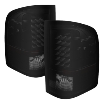 Picture of xTune Chevy Silverado 07-13 LED Tail Lights Black Smoke ALT-JH-CS07-LED-BKSM