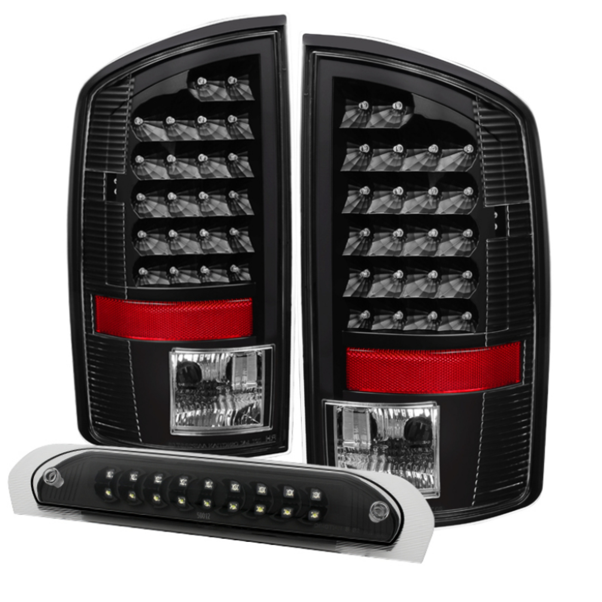 Picture of xTune Dodge Ram 07-08 1500 LED Tail Lights w- LED 3rd Brake Lamps- Black ALT-JH-DR07-LED-SET-BK