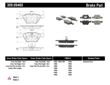 Picture of StopTech Performance 04-09 BMW X3 E38 - 06-09 Z4 3-0Si E86 - 00-07 330 Series Front Brake Pads