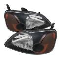 Picture of Xtune Honda Civic 01-03 2-4Dr Amber Crystal Headlights Black HD-JH-HC01-AM-BK