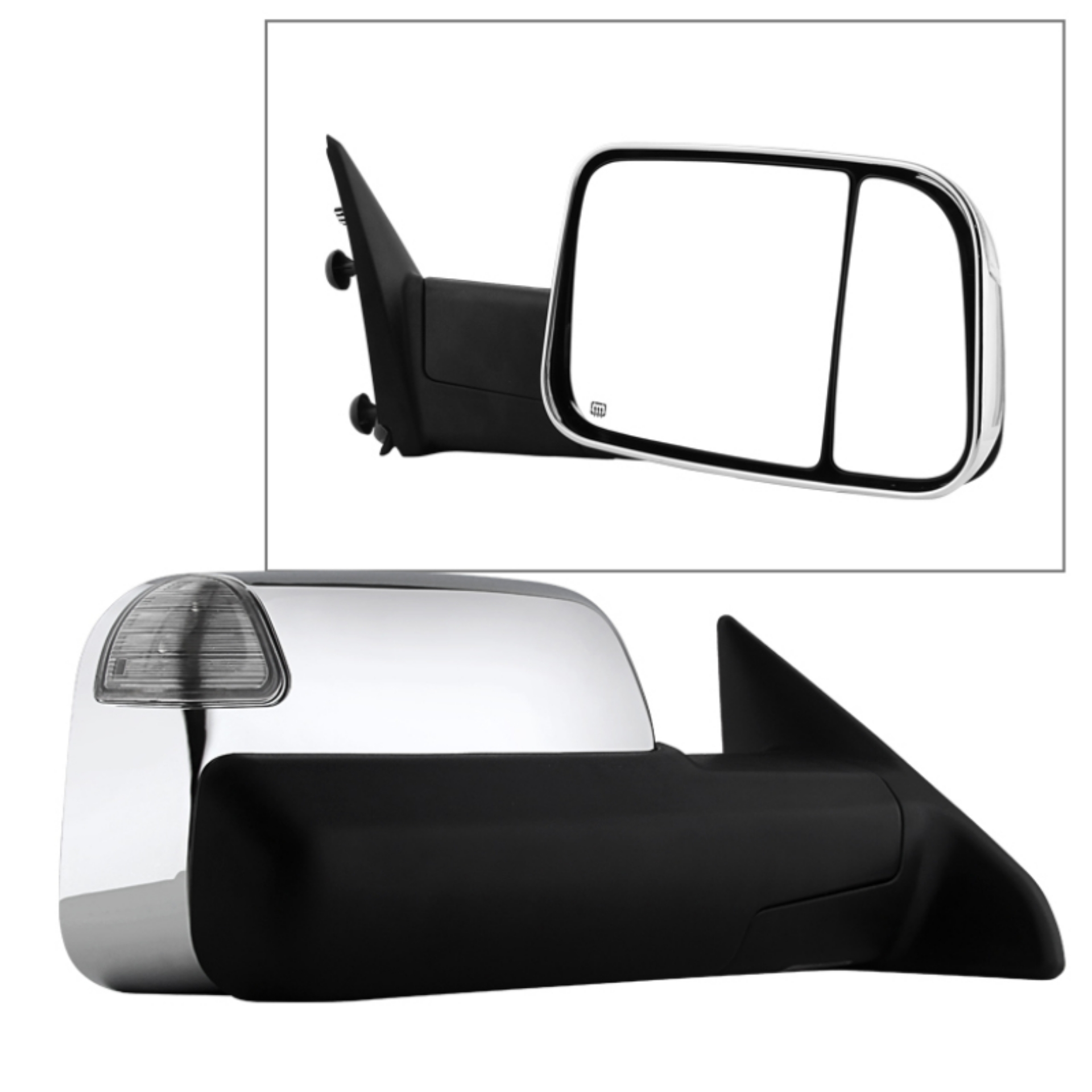 Picture of xTune Dodge Ram 1500 09-12 Extendable Heated Adjust Mirror Chrome Housing Right MIR-DRAM10-PW-R