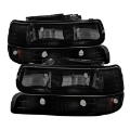 Picture of xTune Chevy Tahoe 00-06 Amber Crystal Headlights w- Bumper Lights Black Smoke HD-JH-CSIL99-SET-BSM