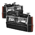Picture of xTune GMC Yukon 92-93 Crystal Headlights w- Corner & LED Bumper Black HD-JH-GMCCK88-LED-AM-BK-SET