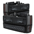 Picture of xTune GMC Yukon 92-93 Crystal Headlights w- Corner & LED Bumper Smoke HD-JH-GMCCK88-LED-AM-SM-SET