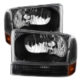 Picture of xTune Ford F250-350-450 Superduty 99-04 Crystal Headlights w- Bumper Lights HD-JH-FF25099-AM-BK