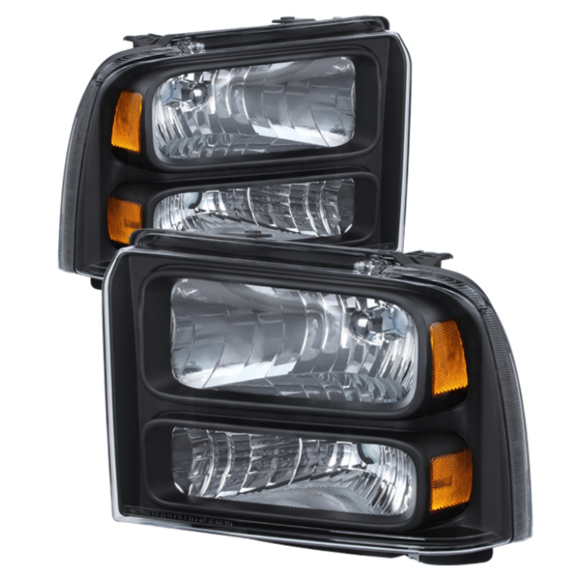 Picture of xTune Ford F250-350-450 Super Duty 05-07 Crystal Headlights Black HD-JH-FS05-AM-BK
