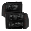 Picture of xTune Ford F250-350-450 Super Duty 05-07 Crystal Headlights Black Smoked HD-JH-FS05-AM-BSM