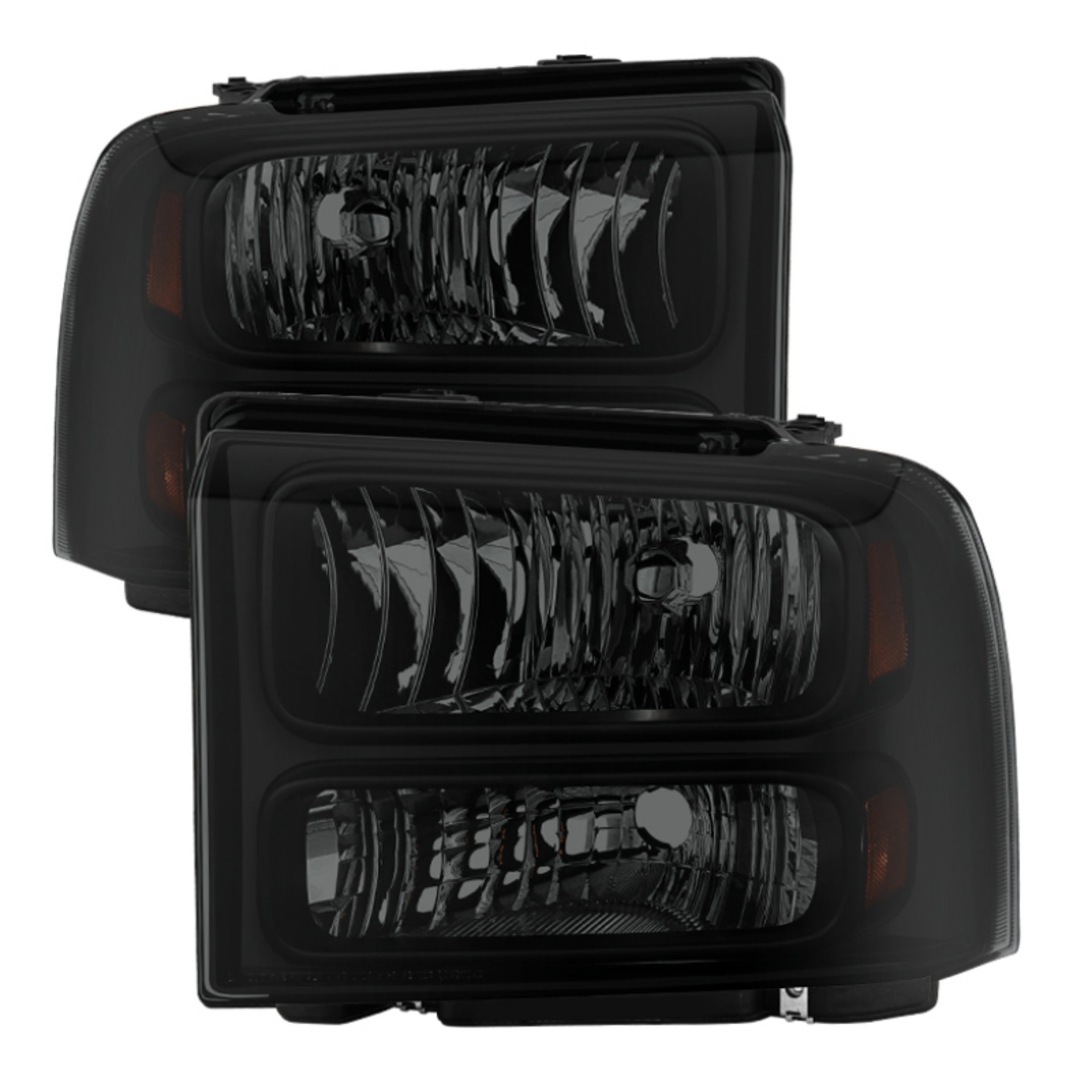 Picture of xTune Ford F250-350-450 Super Duty 05-07 Crystal Headlights Black Smoked HD-JH-FS05-AM-BSM