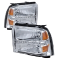 Picture of xTune Ford F250-350-450 Super Duty 05-07 Crystal Headlights w- LED Chrome HD-JH-FS05-LED-C
