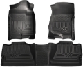 Picture of Husky Liners 07-12 Chevy Silverado-GMC Sierra Crew Cab WeatherBeater Combo Black Floor Liners