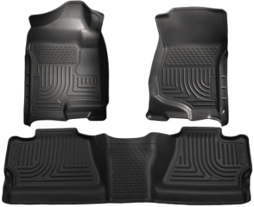 Picture of Husky Liners 07-12 Chevy Silverado-GMC Sierra Crew Cab WeatherBeater Combo Black Floor Liners