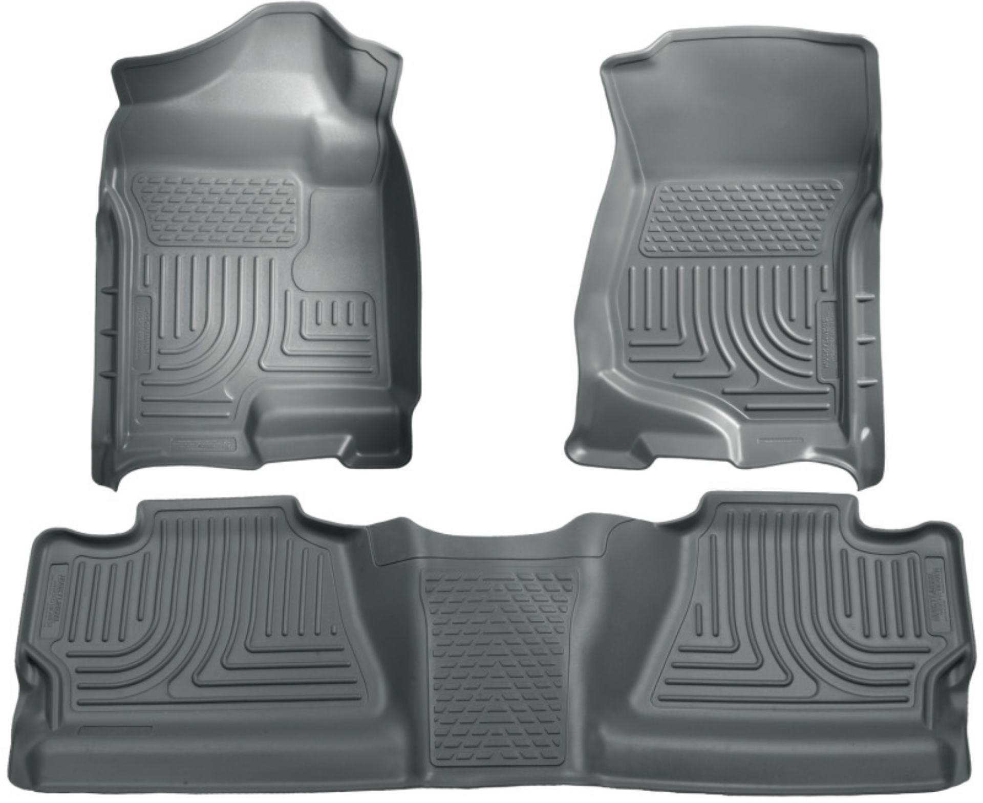 Picture of Husky Liners 07-12 Chevy Silverado-GMC Sierra Crew Cab WeatherBeater Combo Gray Floor Liners