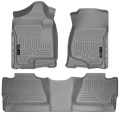 Picture of Husky Liners 07-12 Chevy Silverado-GMC Sierra Crew Cab WeatherBeater Combo Gray Floor Liners