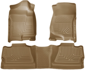 Picture of Husky Liners 07-12 Chevy Silverado-GMC Sierra Crew Cab WeatherBeater Combo Tan Floor Liners