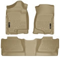 Picture of Husky Liners 07-12 Chevy Silverado-GMC Sierra Crew Cab WeatherBeater Combo Tan Floor Liners