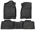 Picture of Husky Liners 07-12 Chevy Silverado-GMC Sierra Extended Cab WeatherBeater Combo Black Floor Liners