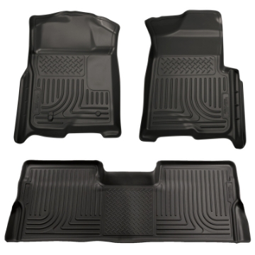 Picture of Husky Liners 09-12 Ford F-150 Super Crew Cab WeatherBeater Combo Black Floor Liners