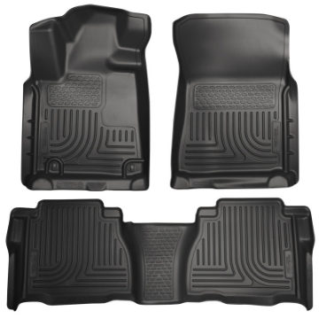 Picture of Husky Liners 07-11 Toyota Tundra Double-CrewMax Cab WeatherBeater Combo Black Floor Liners