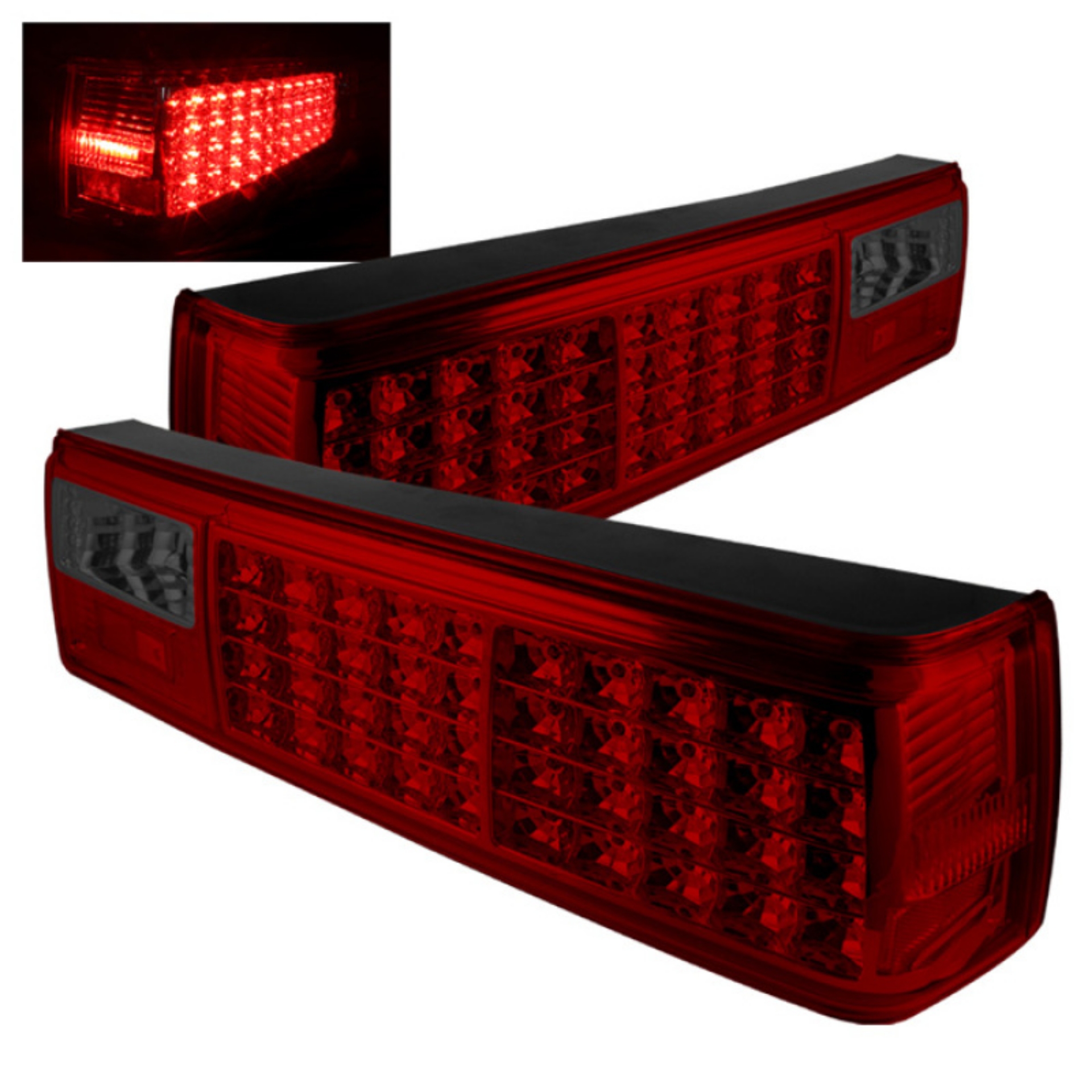Picture of xTune Ford Mustang 87-93 LED Tail Lights Red Smoke ALT-ON-FM87-LED-RS