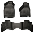 Picture of Husky Liners 09-12 Dodge Ram 1500 Quad Cab WeatherBeater Black Front & Second Seat Floor Liner
