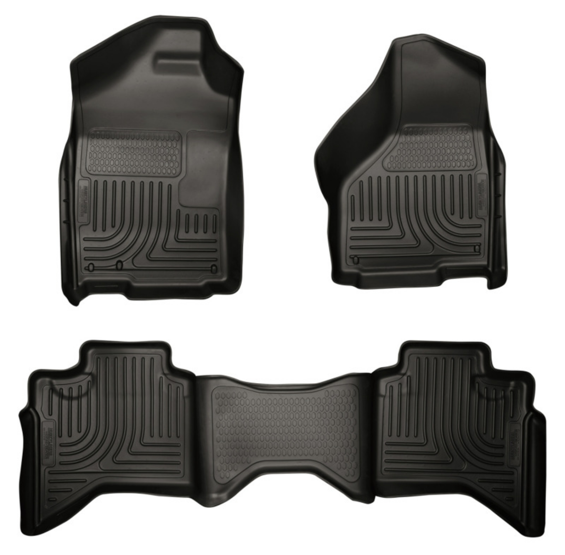 Picture of Husky Liners 09-12 Dodge Ram 1500 Quad Cab WeatherBeater Black Front & Second Seat Floor Liner