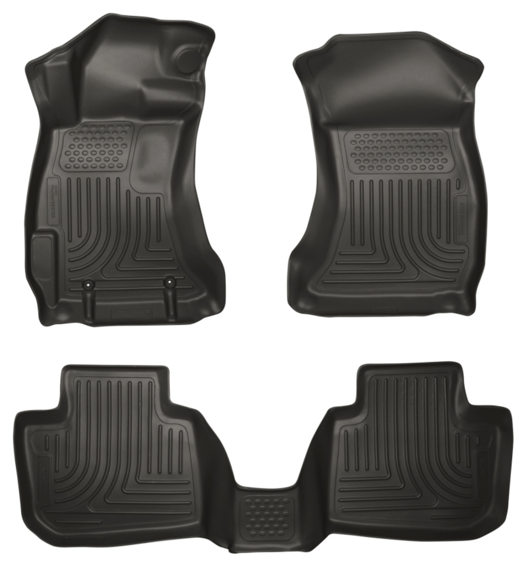 Picture of Husky Liners Subaru 12-14 Impreza-2015 WRX-STi WeatherBeater Combo Front&2nd Row Black Floor Liners