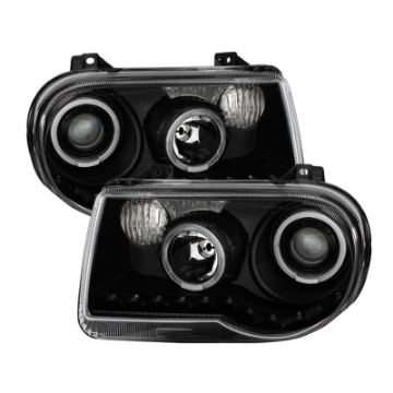 Picture of xTune Chrysler 300C 05-10  Not 300  Halo Projector Headlights Black PRO-JH-C300C-LED-BK