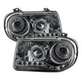 Picture of xTune Chrysler 300C 05-10  Not 300  Halo Projector Headlights Smoke PRO-JH-C300C-LED-SM