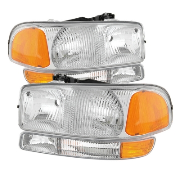 Picture of xTune GMC Sierra 99-06 Headlights & Amber Bumper Lights Chrome HD-JH-GS99-SET-OEAM-C