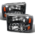 Picture of xTune Ford F250 F350 Super Duty 99-04 1Pc Headlights w- LED Black HD-JH-FF25099-LED-BK